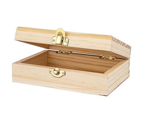 Unfinished wood box - box, hinged