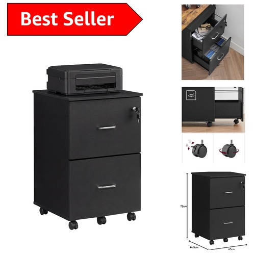 Stylish lockable drawer - lockable, 2-drawer
