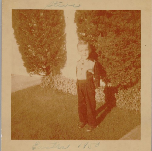 Vtg snapshot boy steve in - b&w,