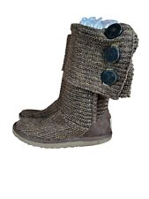 UGG Ladies Cardy Knit Boots Brown Size 5.5 Genuine