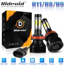 H11 H9 H8 LED Headlight Bulbs High Low Beam 12000LM 6500K Xenon White Kits 4side