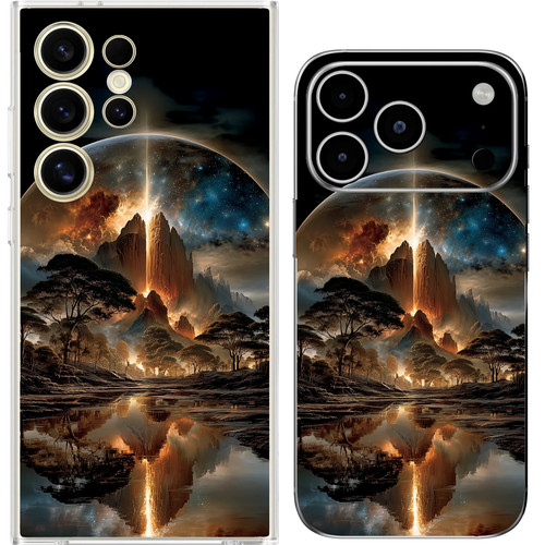 Cosmic galaxy mountain beam - galaxy,