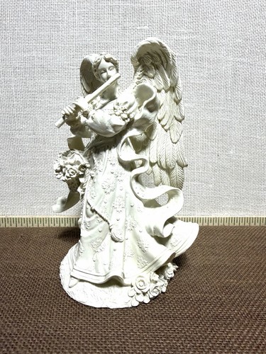 Ivory angel flute figurine - ivory,