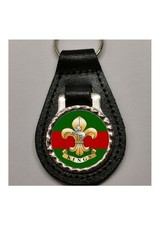 Kings Regiment Military Army leather pear drop shape key ring