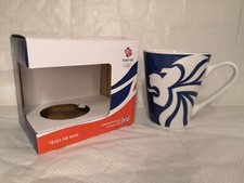 OFFICIAL London 2012 OLYMPIC merchandise Team GB Mug Blue White Lion Head Logo