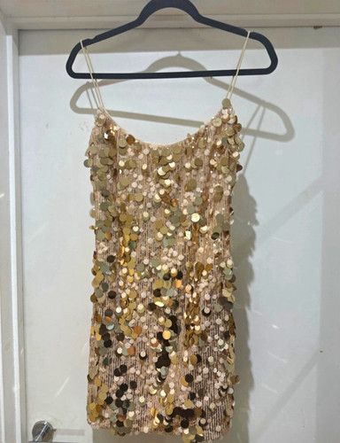 Polly gold sequin strappy - gold,