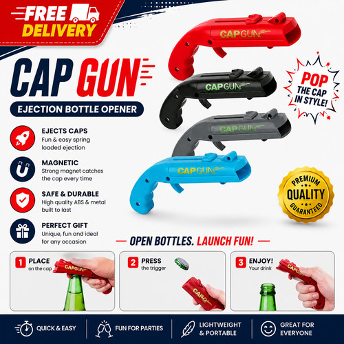 Creative cap gun bottle opener - cap,