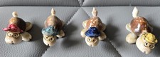 4 CUTE MINIATURE SHELL TORTOISE/TURTLE DECORATIVE ORNAMENTS WITH CHARACTER