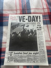 WW2 VE V E Day May 8 1945 Mirror REPRINT Newspaper 