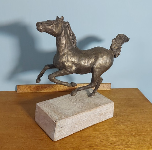 Vintage bronzed spelter horse - spelter,