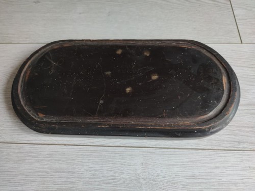 Antique oval wooden base for - base,