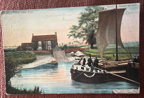 Antique postcard wawne ferry - antique,