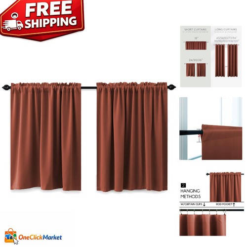 Rustic short blackout curtains - short,