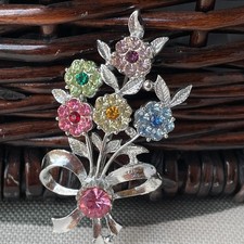 Vintage Floral Bouquet Brooch
