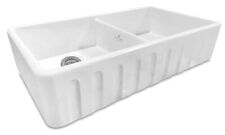 Luxury Handmade Ceramic Traditional Belfast Style Kitchen Double Sink | Trawden