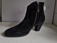 VANILLA MOON DESIGNER UK 7 EU 41 WOMENS BLACK SUEDE LEATHER HEELS ANKLE BOOTS