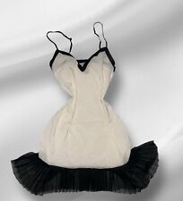 Vintage Maison Close Fill Babydoll  Camisole Slip Dress Cream Black Size Medium