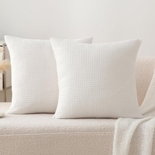 2 Pack Off White Waffle Throw