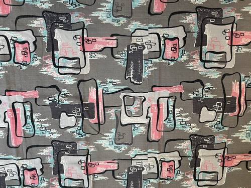 Vtg barkcloth atomic - barkcloth,