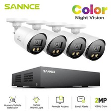 1080P SANNCE CCTV Camera System Full Color Night Vision Security 8CH H.264+ DVR