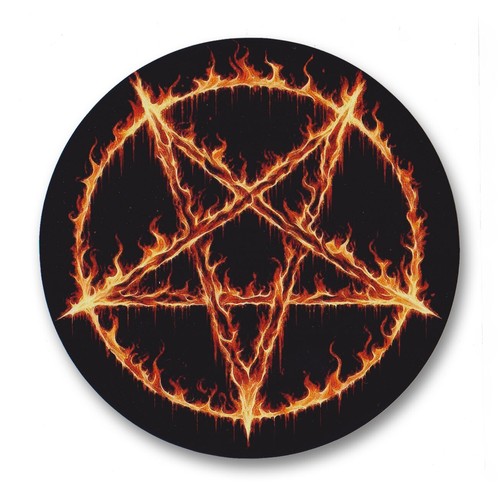 Satanic metal pentagram vinyl - satanic,