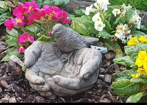 Stone garden bird - bird, in