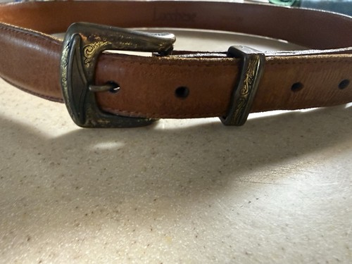 Lucchese leather belt brown - leather,