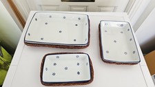 3 Dish Plates In A Basket Ceramic