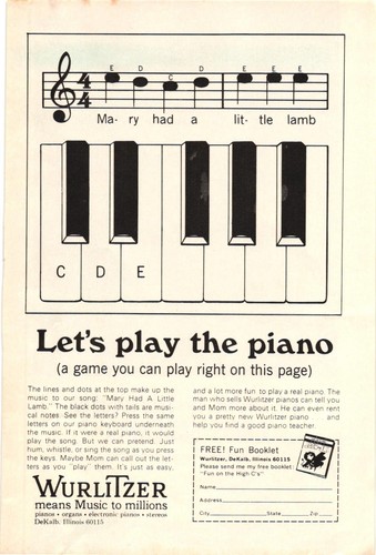 1960s wurlitzer piano print - wurlitzer,