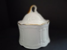 Vintage Bavaria Seltmann Weiden Julia White & Gold Sugar Pot West Germany
