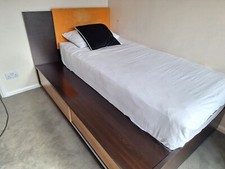 Single Bed with Lift Up Storage , Cupboard & Shelf/Bench & upholstered headboard