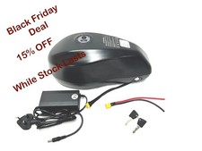 48v 23ah Electric Bike Li-ion Ebike Fuel tank Battery 3a charger Black Friday