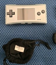 Nintendo Game Boy Micro Silver Handheld System & Original Charger & Soft Pouch