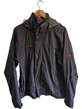 Mammut Men's Waterproof Jacket L 46 chest Black DRYtech Hooded Outdoor Hiking
