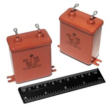2pcs PIO Capacitor 10uF 200V OMBG-2 / MBGO Paper in Oil - Audio Amplifier - USSR