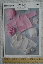 2003 Teddy Knitting Yarns 7211  cardigans bonnet & bootees, DK, 35-55 cm