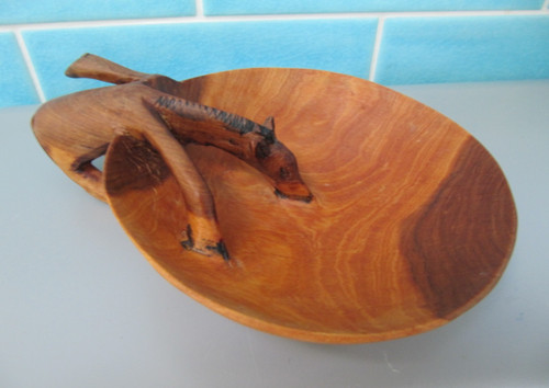Vintage wooden drinking bowl - wooden,