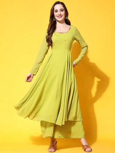 Indian women georgette lime - women,