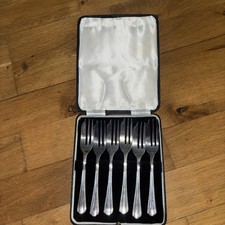 Vintage EPNS Cake Forks Original Box Silver Plated