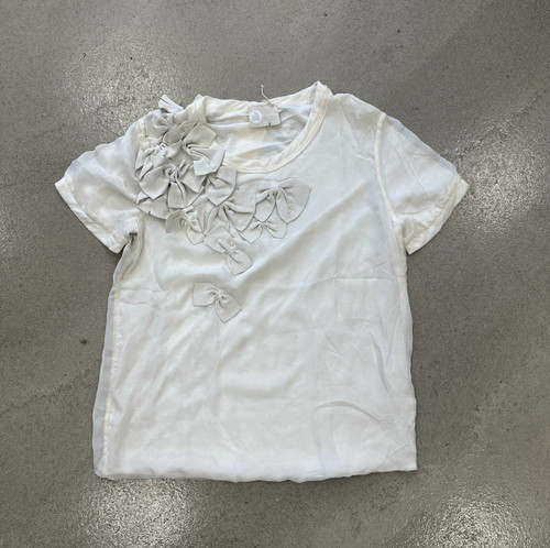 Lanvin cream bow top - cream,