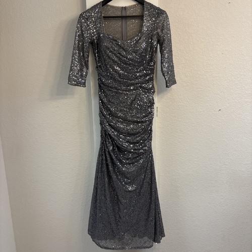 Femme ruched sequin trumpet - ruched,