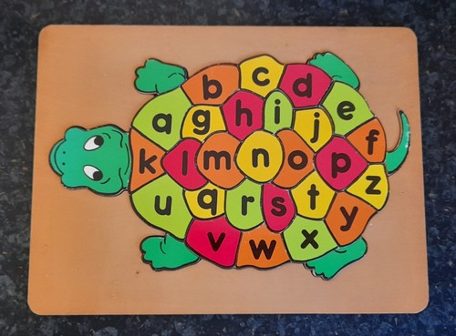 Wooden tortoise alphabet - wooden,