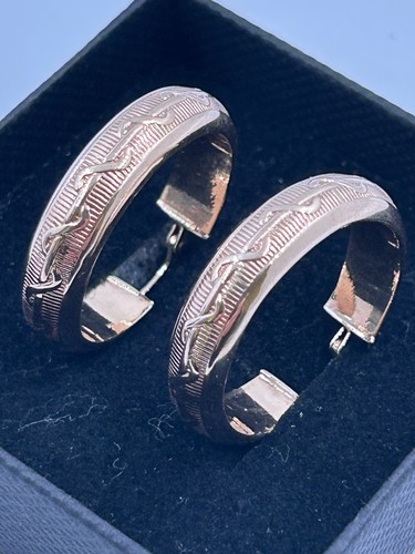 9ct gold hoop earrings 5g - gold, 3.5g