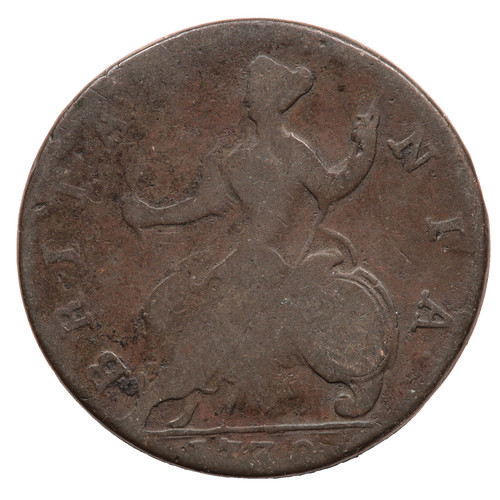 1730 king george half - george, penny