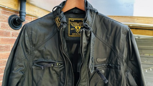 Superdry men black waxed - black, biker