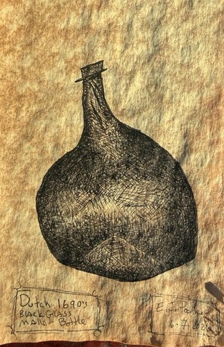 1690 black glass mallet - 1690’s,