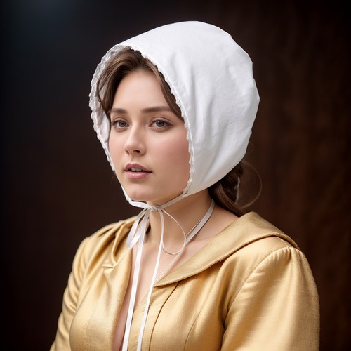 Medieval women white bonnet - women,