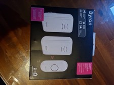 Byron Twinpack Wireless Doorbell Set With Battery And Plug Receiver 150m Range