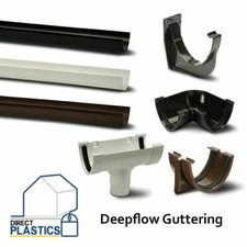 Deepflow Gutter Guttering PVC| Black | White | Grey |Brown | Downpipe UPVC
