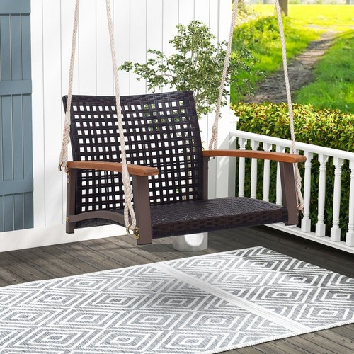 Wicker hanging swing - hanging,